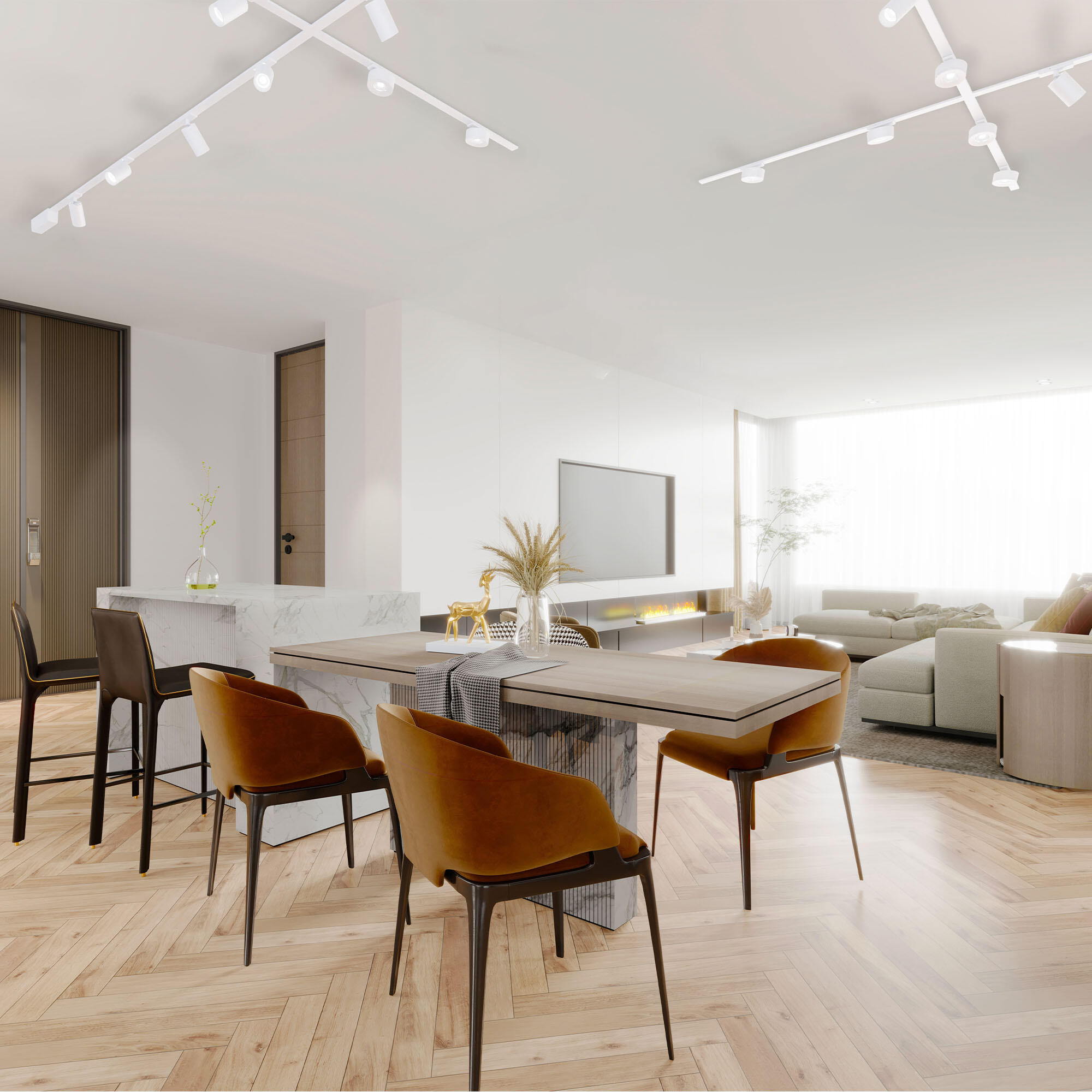 Złączka szynowa kwadratowa biała Inspire - 5