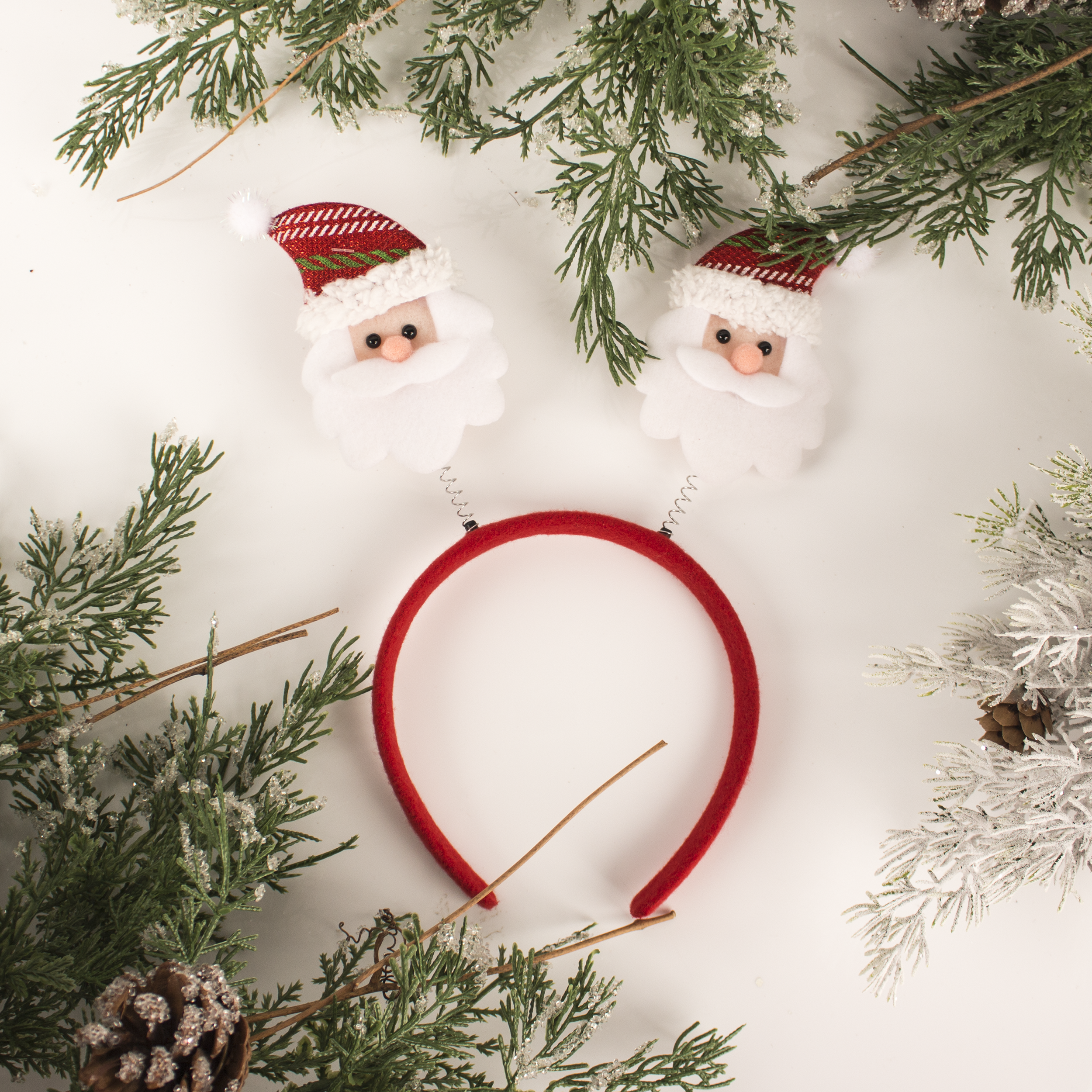 Opaska świąteczna na głowę Mikołaje - 2