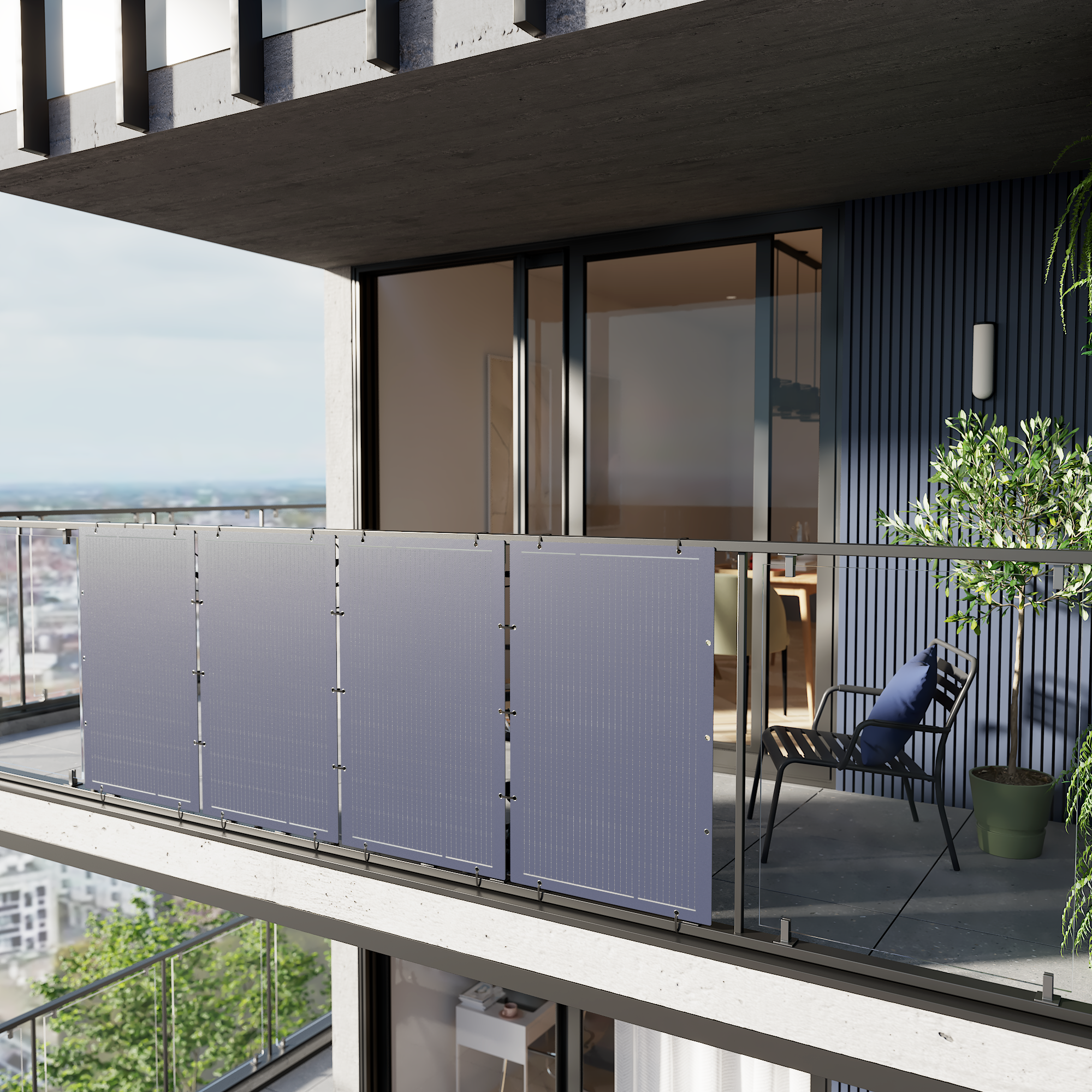 Kit pannello solare plug&play grid-connected LEXMAN, 4 pannelli monocristallino da 110 W con microinverter da balcone - 12