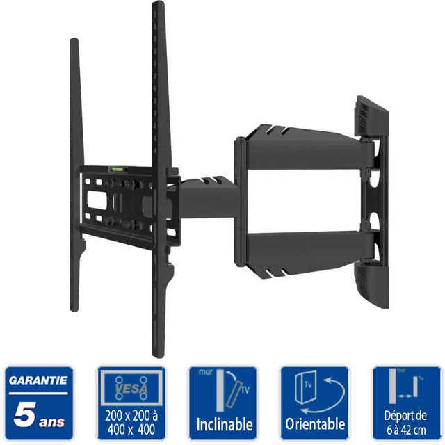 Support orientable et inclinable pour tv de 80 à 127 cm