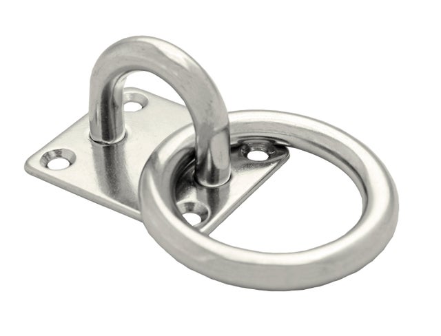 Anneau d'arrimage sur platine inox anse diam.50 mm