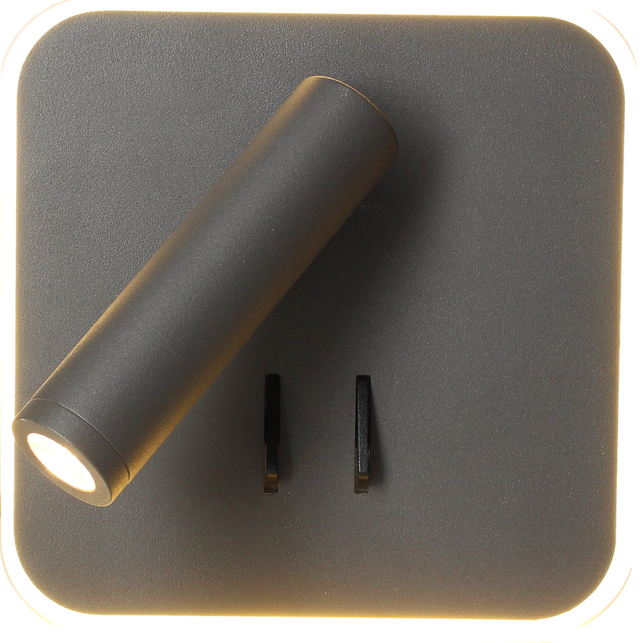 Applique murale CHR en aluminium gris anthracite H.7 x l.14 cm Jazz  - ARLUX