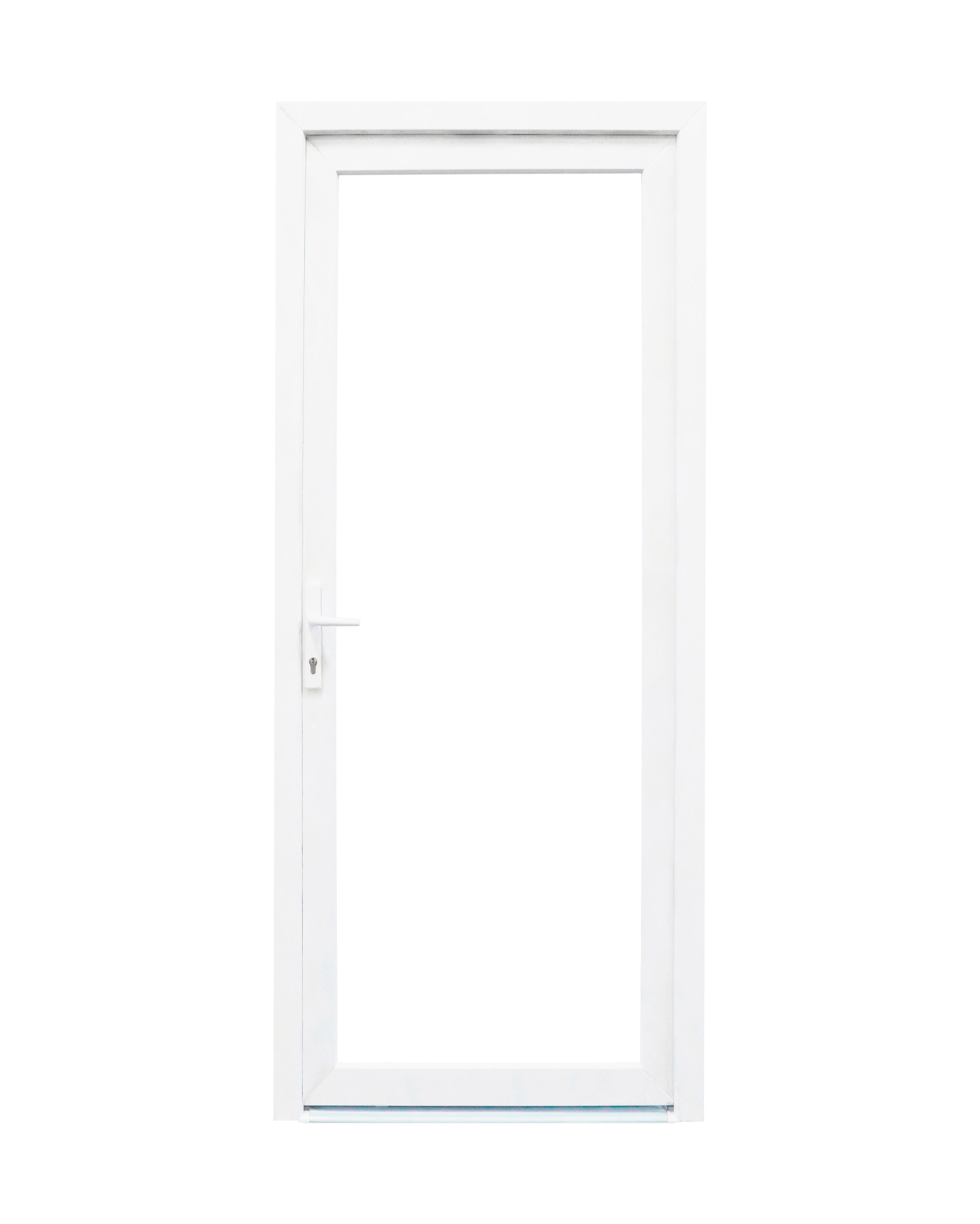 Puerta de entrada serie Basic pvc Menorca cristal transparente diseño liso color blanco apertura izquierda 200x80cm - 13