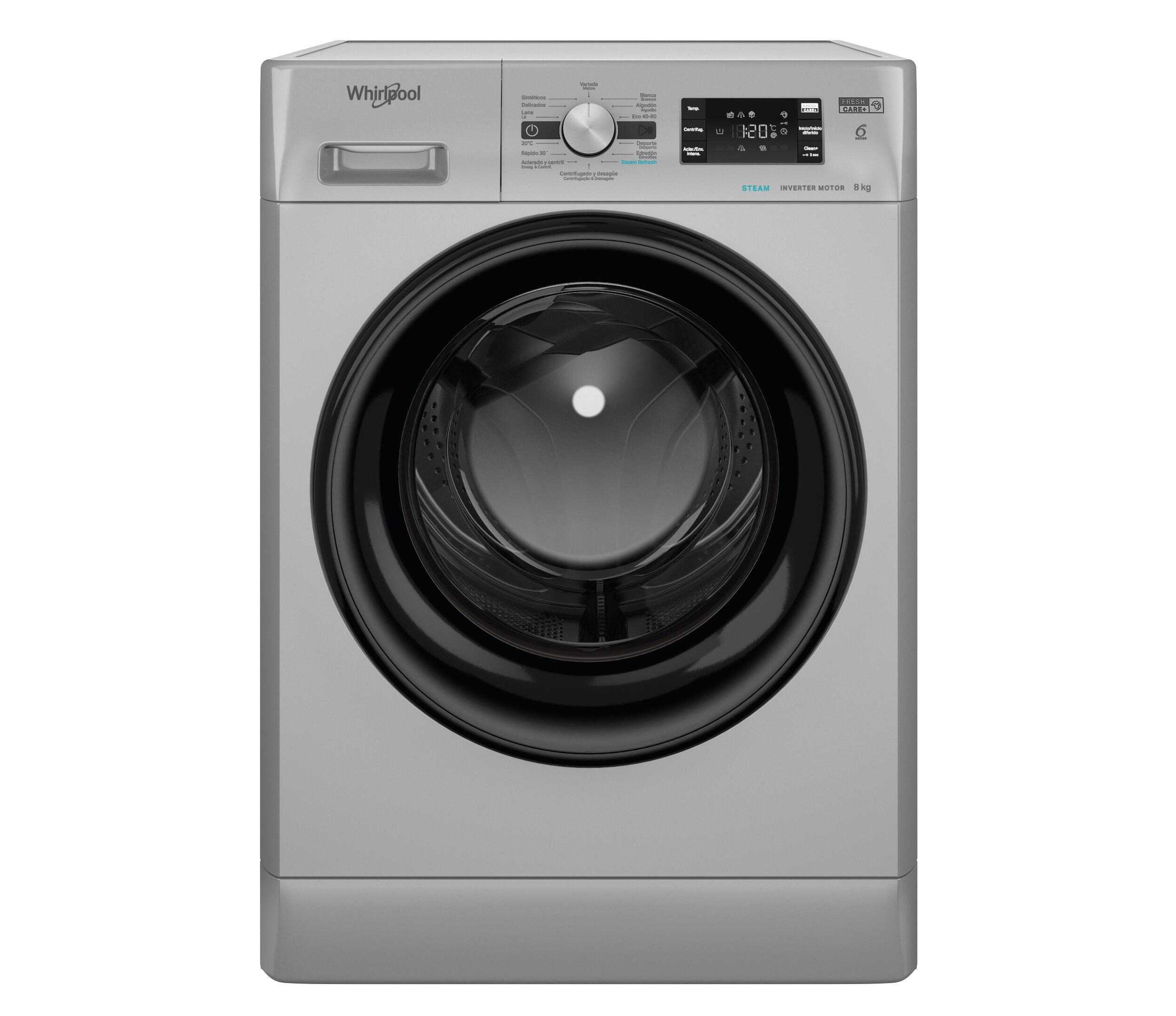 Lavadora whirlpool ffb 8489 sbv spt 8 kg de capacidad 1351 rpm clase a