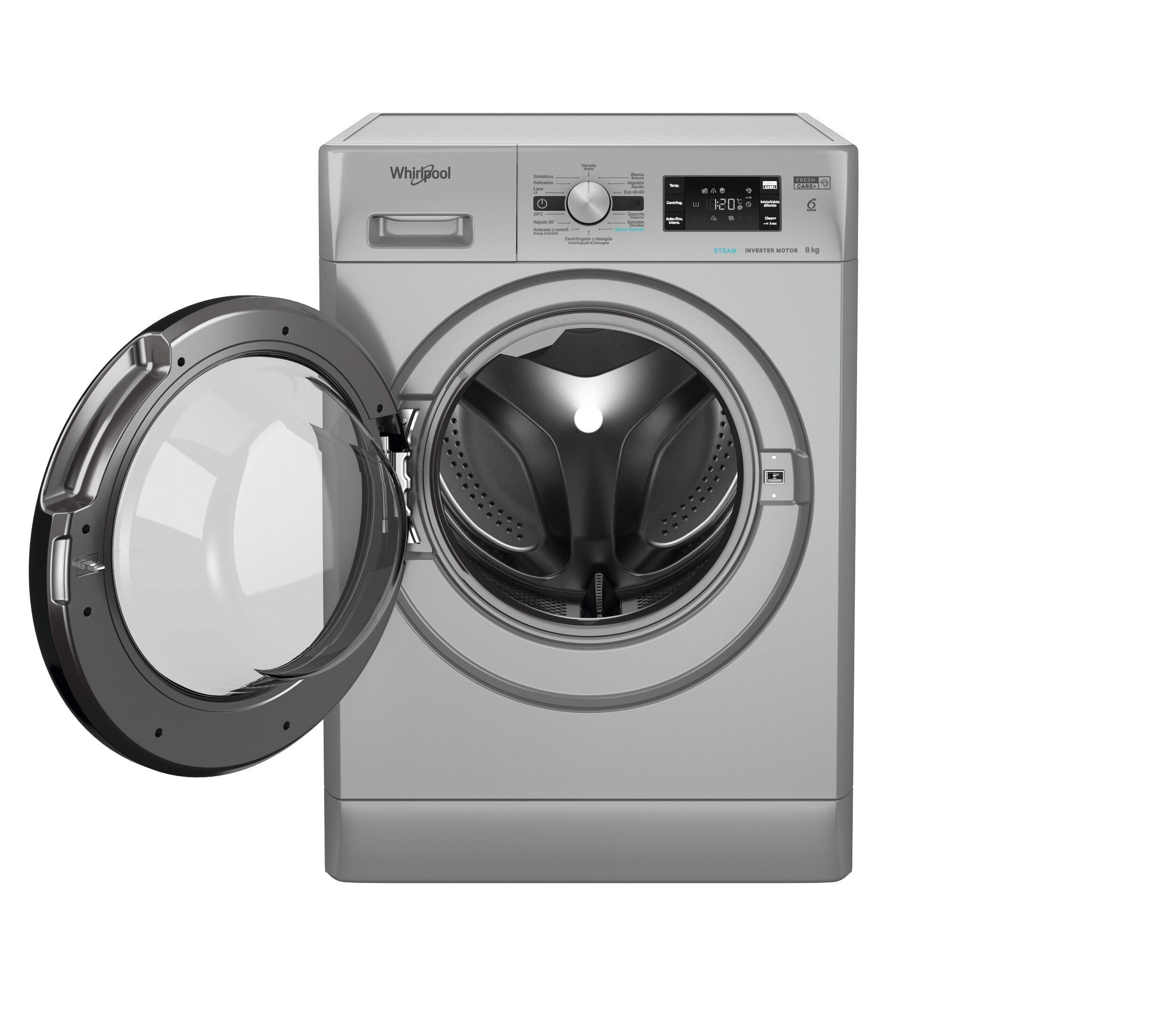 Lavadora WHIRLPOOL FFB 8489 SBV SPT carga frontal 8 Kg 1400 rpm 11 programas clase A inox - 4