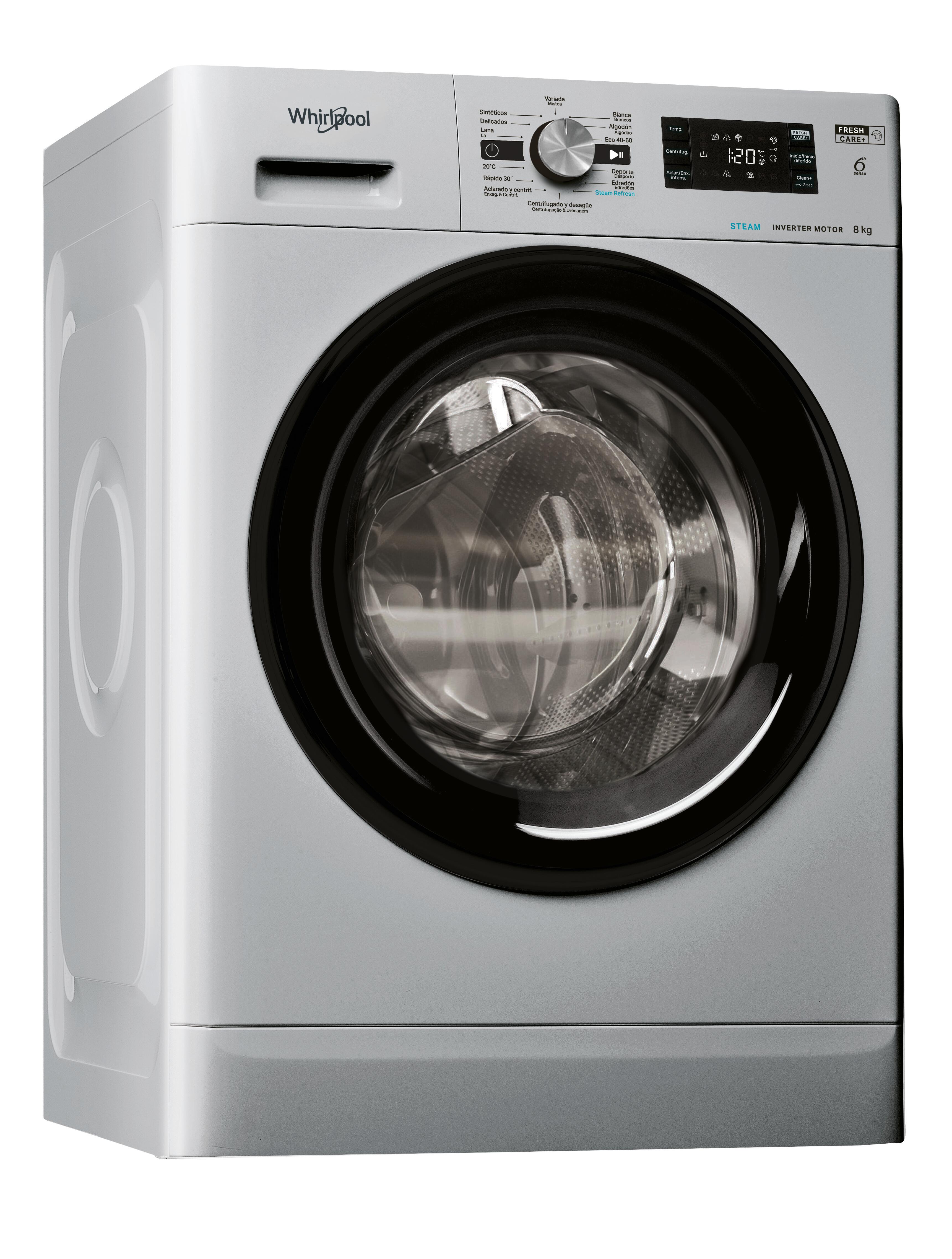Lavadora WHIRLPOOL FFB 8489 SBV SPT carga frontal 8 Kg 1400 rpm 11 programas clase A inox - 3
