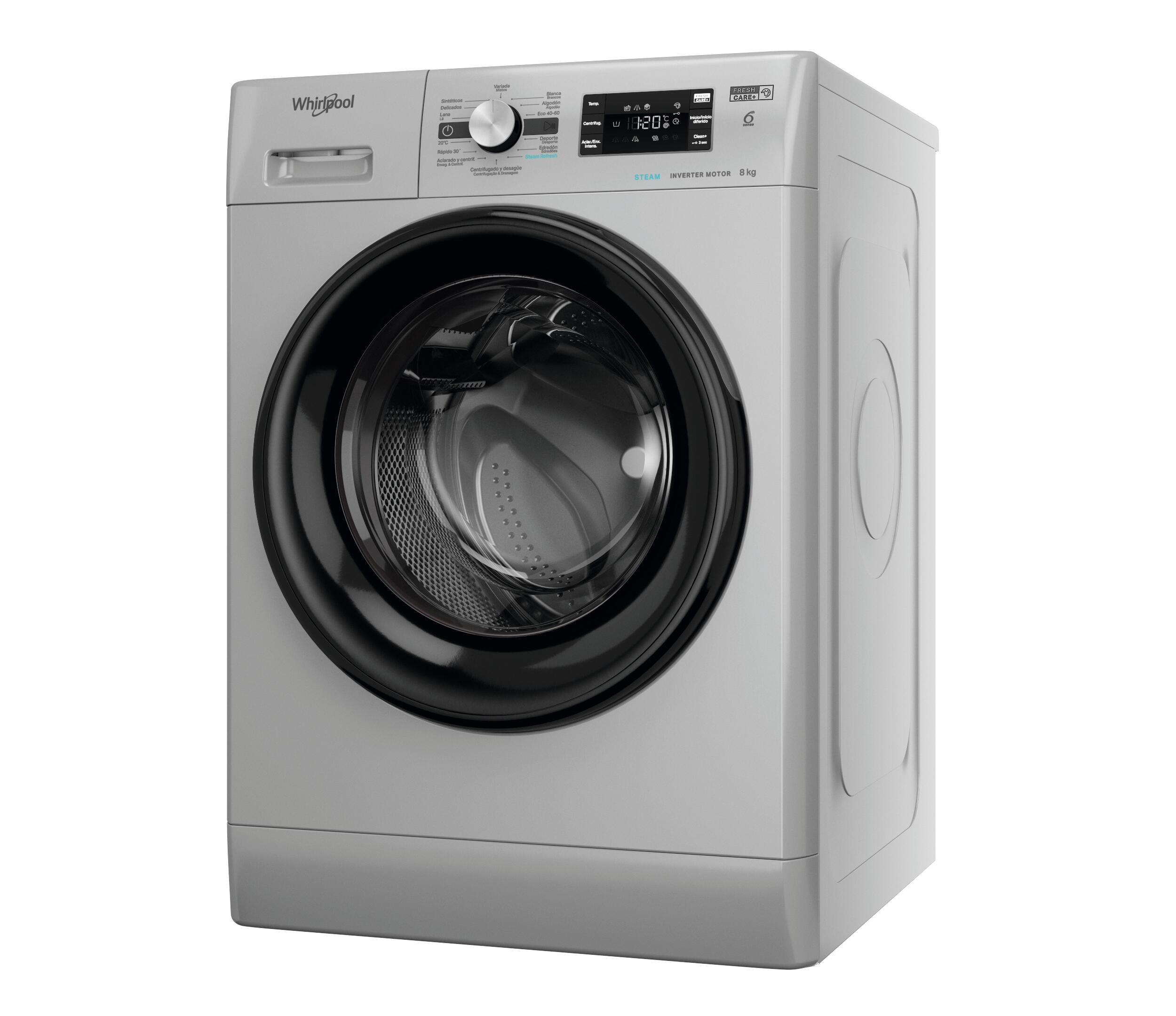 Lavadora WHIRLPOOL FFB 8489 SBV SPT carga frontal 8 Kg 1400 rpm 11 programas clase A inox - 2