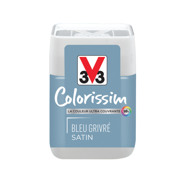 Peinture intérieure multi-supports testeur acrylique satin bleu givré 75 ml - V33 COLORISSIM