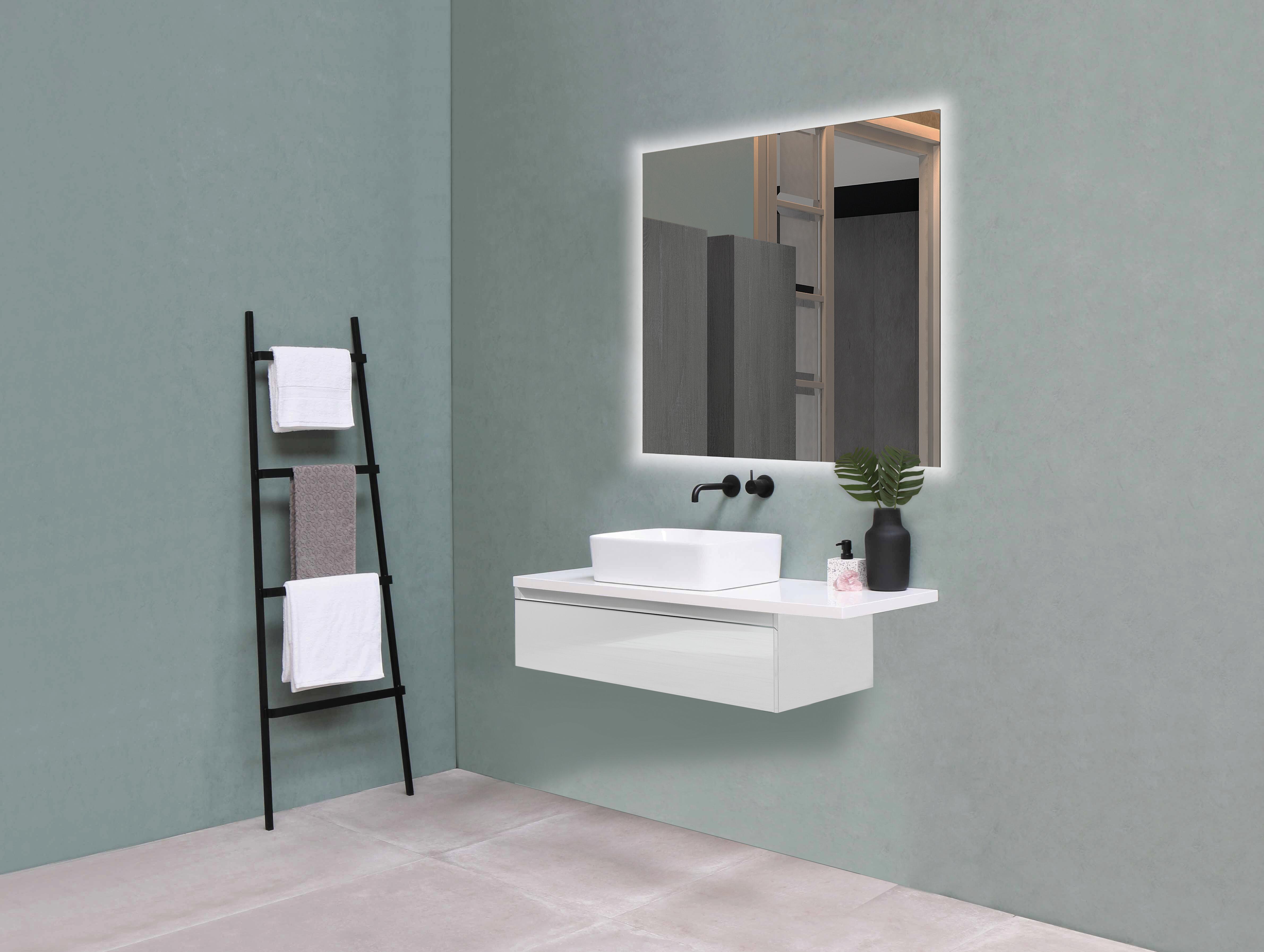 Plan de travail de salle de bain blanc brillant l.45 x L.120 x Ep.45 cm Atlantis - 3
