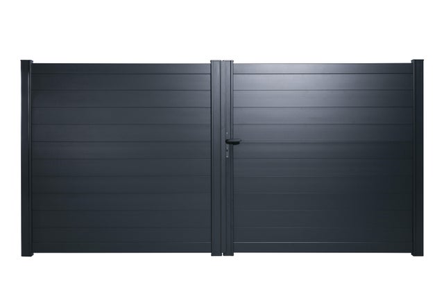 PORTAIL ALUMINIUM IF GRIS HT 1.74X3.56M