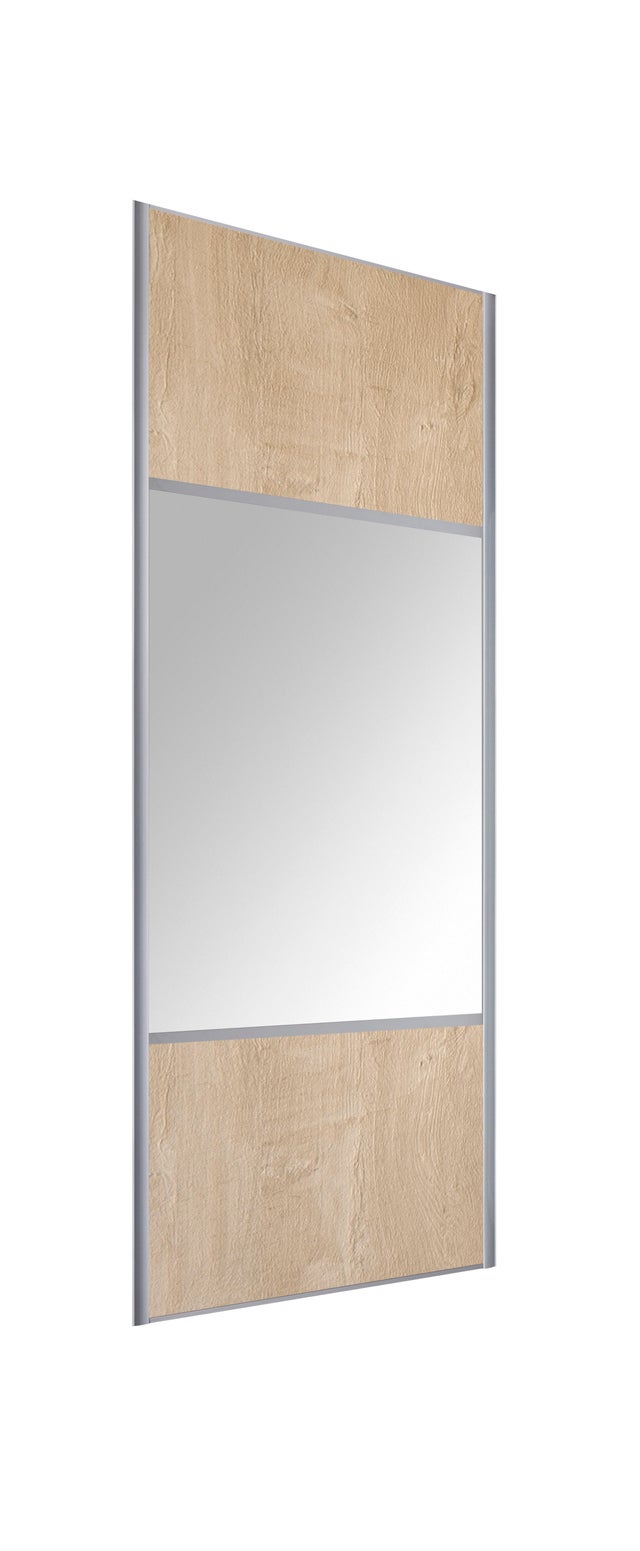 Vantail Bois Flotté Partitionné Miroir - 10 x 908 x 2500 MM