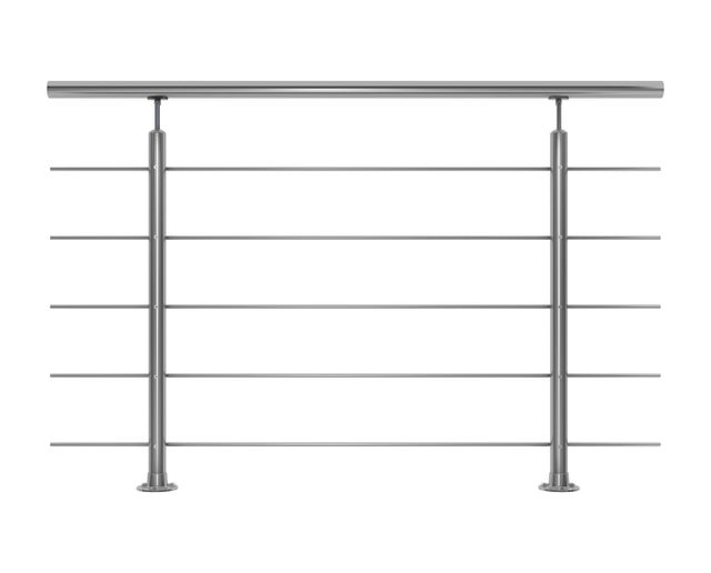 Garde corps intérieur et extérieur inox 304 Long.1,5m argent fixation au sol, en kit