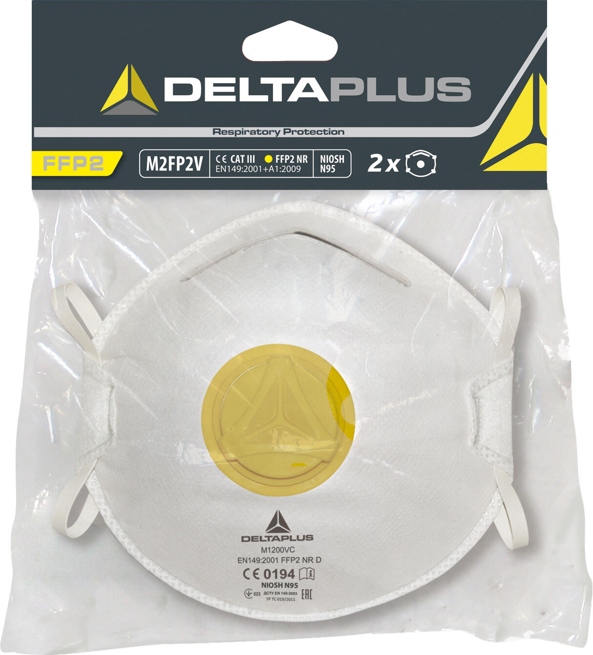 Masque respiratoire jetable FFP2 lot de 2 - DELTA PLUS - 2
