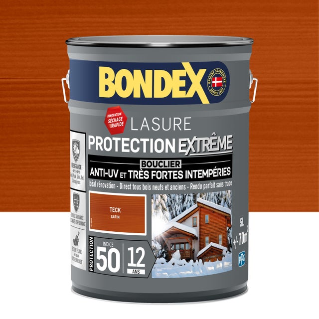 Lasure protection extrême 12 ans teck 5 L - BONDEX