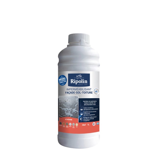 Imperméabilisant façade, sol et toiture Invisible 1 L - RIPOLIN