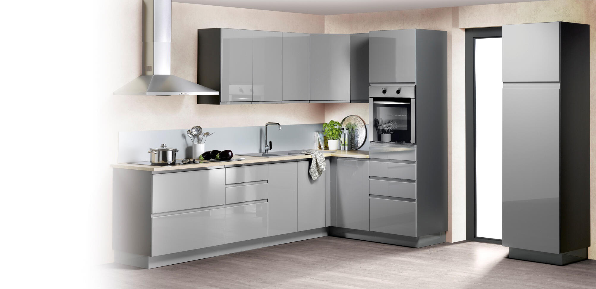 Face tiroir sous four largeur 60 cm - MANA GRIS - 3