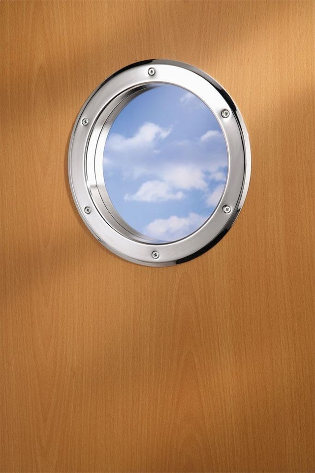 Hublot oval nickel mat pour porte 28 x 38 cm