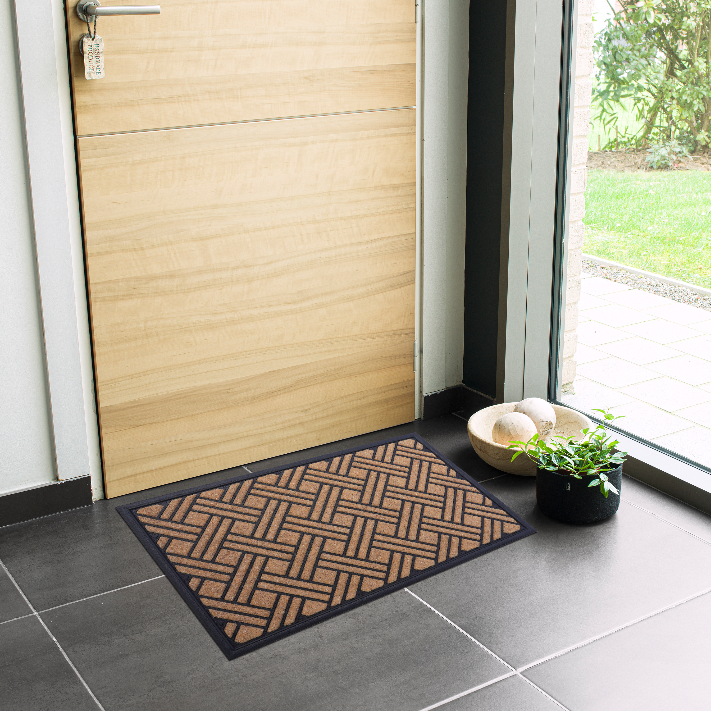 Tapete de entrada borracha e côco Betria 45 x 75cm Inspire bege - 2