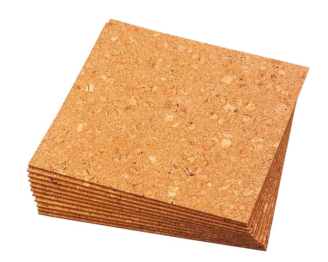 Lot de 4 dalles isolantes en liège naturel l.500 x L.500 x Ep.10 mm