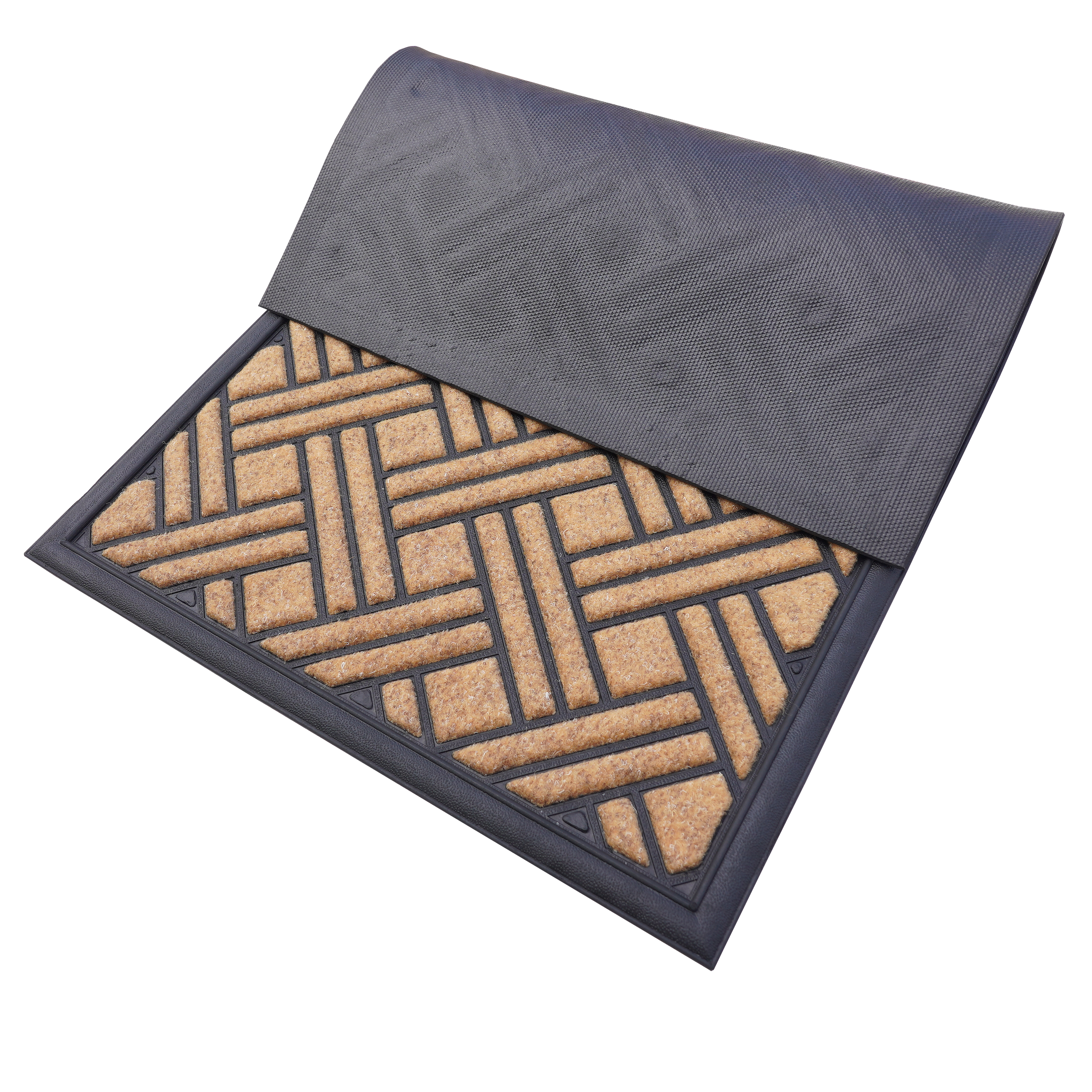 Tapete de entrada borracha e côco Betria 45 x 75cm Inspire bege - 4