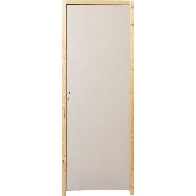 Bloc-porte acoustique isoplan prépeint Larg.83 cm poussant droit pleine Huiss.72 mm