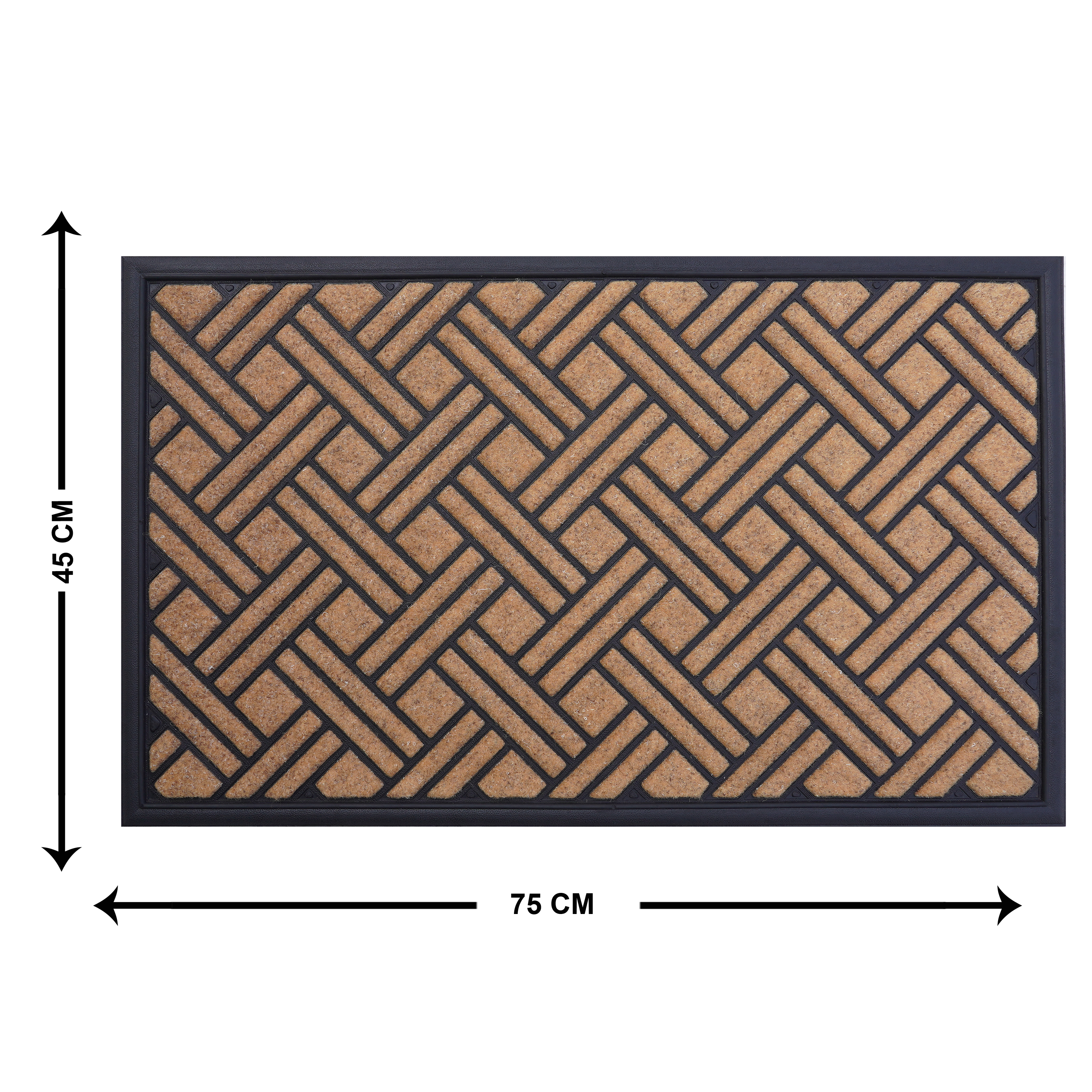 Tapete de entrada borracha e côco Betria 45 x 75cm Inspire bege - 3