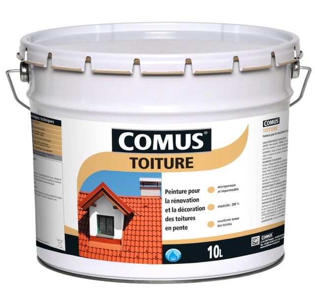 Peinture toiture décorative imperméable COMUS Gris clair 10L