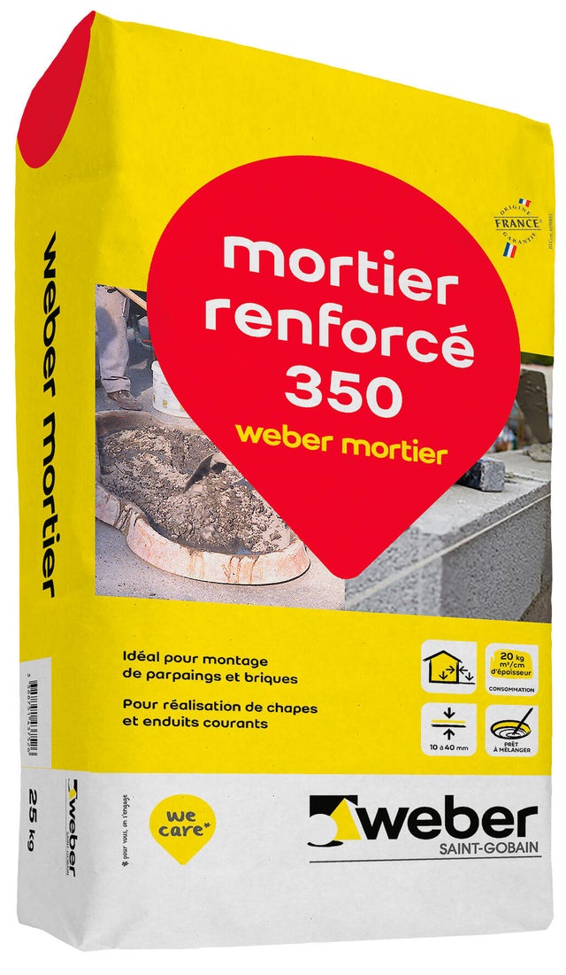Mortier prêt à l'emploi gris 25 kg - WEBER