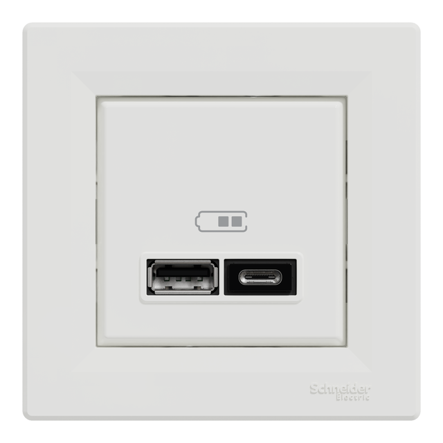 Double prise USB A+C  ASFORA - SCHNEIDER ELECTRIC