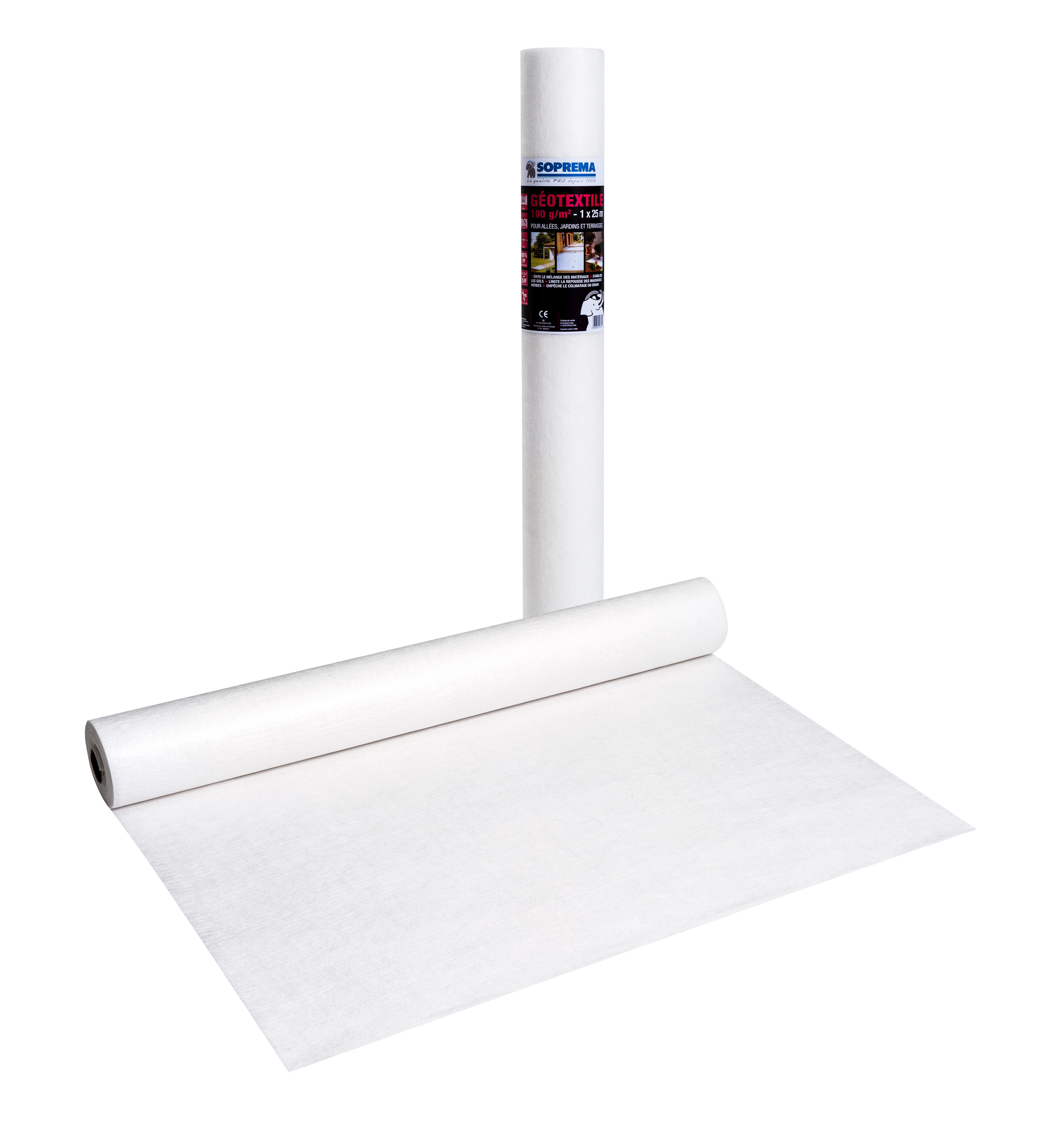 Géotextile 350g/m² - Rouleau De 2m X 10m (20m²) - Pour Bassin De Jardin, Résistant Aux UV, Garanti 10 Ans