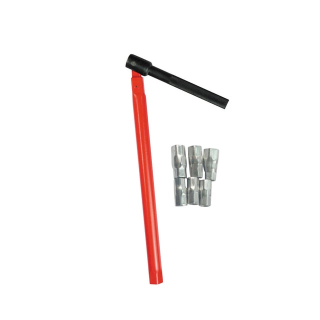Clé lavabo 6 embouts + embout manche