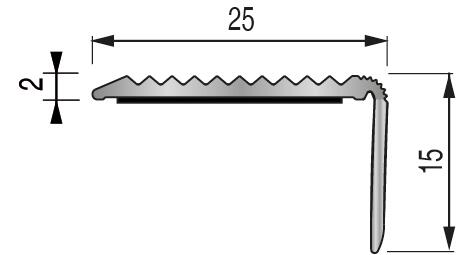 Nez de marche aluminium strié auto-adhésif L.300 x l.2,50 cm 