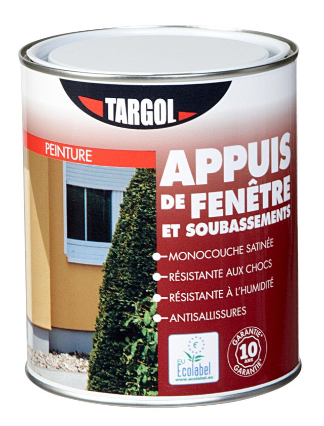 Peinture extérieure appuis de fenêtre et soubassement gris 1 L - TARGOL