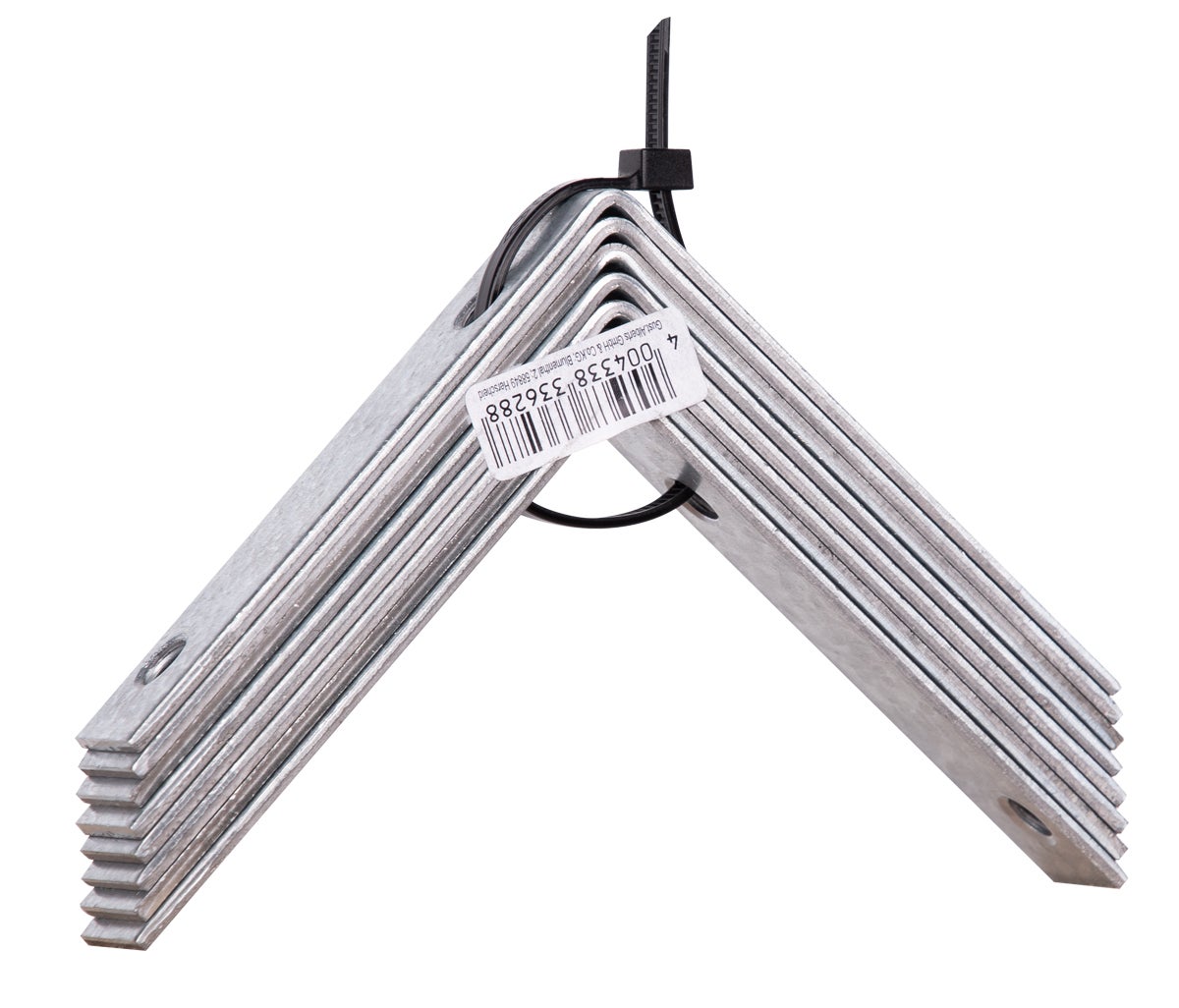 Lot de 8 équerres de chaise acier galvanisé / galvanisé, L.75 x h.75 x l.16 mm G - 6