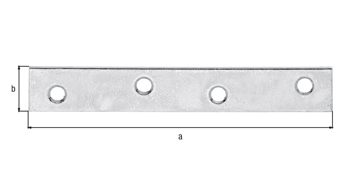 Platine multi trous acier galvanisé, L.100 x l.15 mm ALBERTS - 2