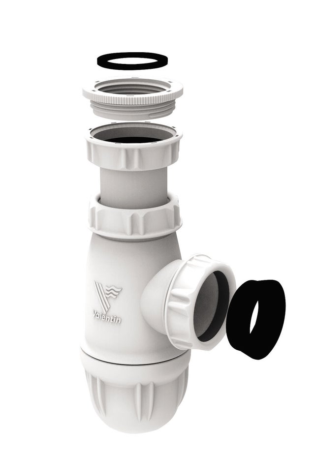 Siphon pour lavabo et évier 1 cuve Diam.32/40 mm réglable en hauteur blanc NF - VALENTIN