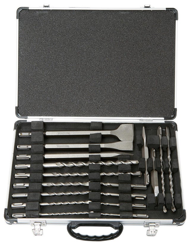 Coffret de 12 forets SDS+ + 3 burins + 2 pics - MAKITA - D-42444
