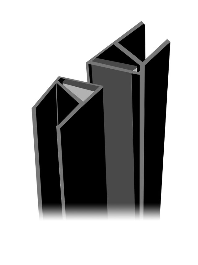 Joint magnétique angle noir pour paroi de douche Antibes