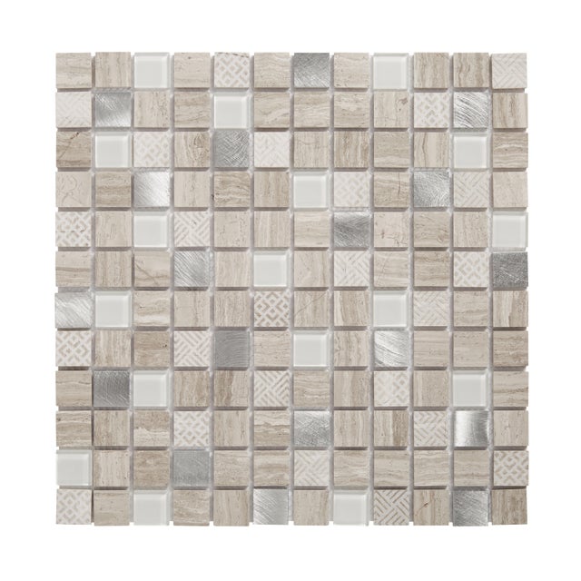 Mosaïque pâte de verre sol mur et douche L.30,50 x l.30,50 cm - Wooden