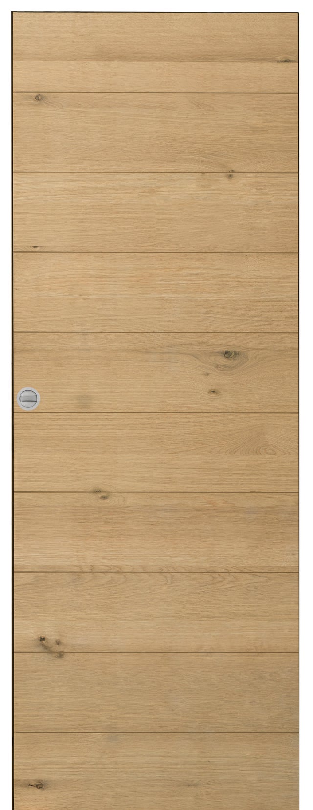 Porte coulissante seule Hema bois brut Larg.83 cm pleine entaillée