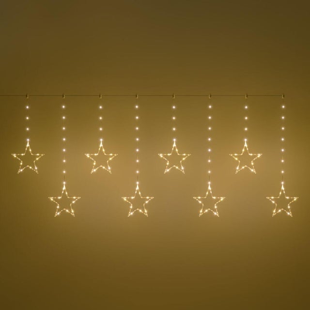 Tenda luminosa natalizia 176 luci led bianche calde H 70 x L 1.75 cm