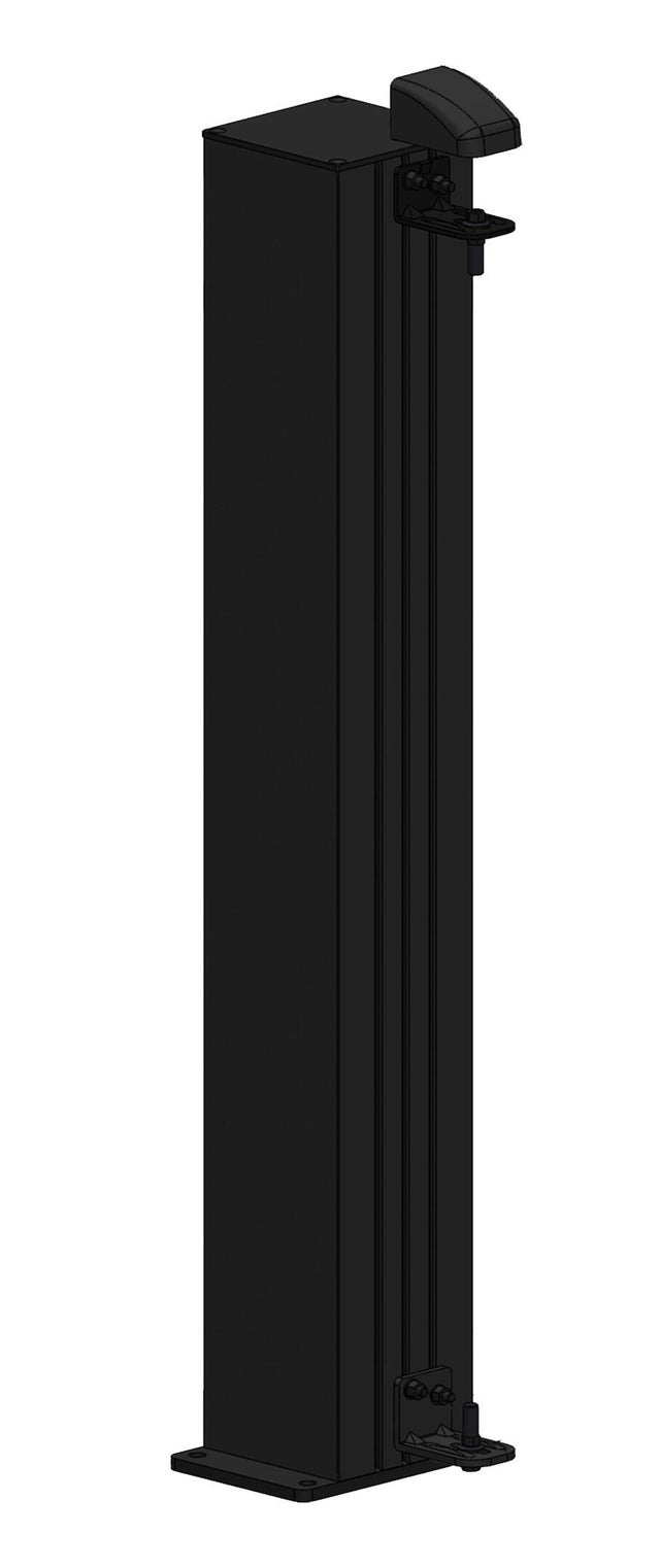 POTEAU ALUMINIUM RAINURE SUR PLATINE 15X15CM, HT 2M