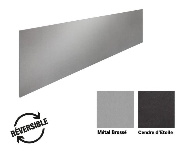 Crédence stratifié gris Métal brossé/Cendre d'étoile L.307 x l.64 cm ép.9,20 mm