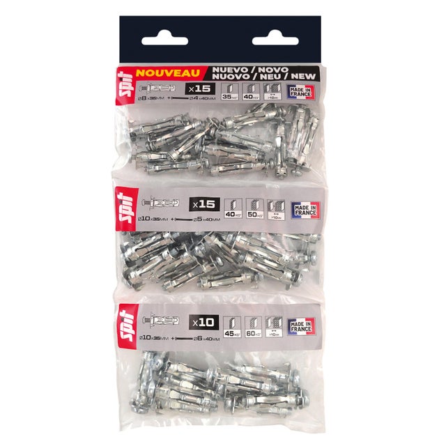 ANCLAJE METALICO UNIVERSAL  8 X 35 MM 10 x35 CON TORNILLO 40 UDS SPIT 