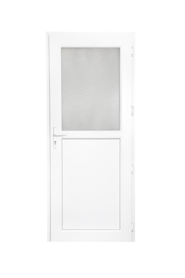 Porte de service PVC demi vitrée poussant gauche H.200 x l.80 cm