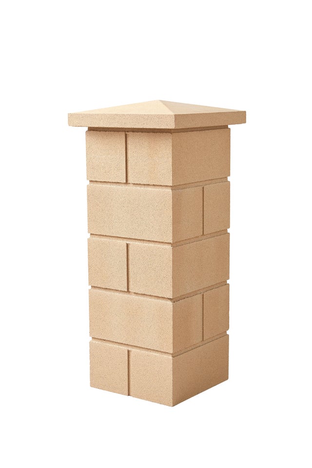 Elément de pilier lisse ton pierre l.32,5 x P.32,5 x H.16,7 cm - WESER