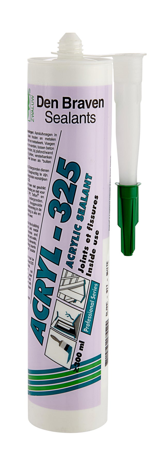 Mastic acrylique intérieur et extérieur blanc 300 ml - DEN BRAVEN Acryl 325