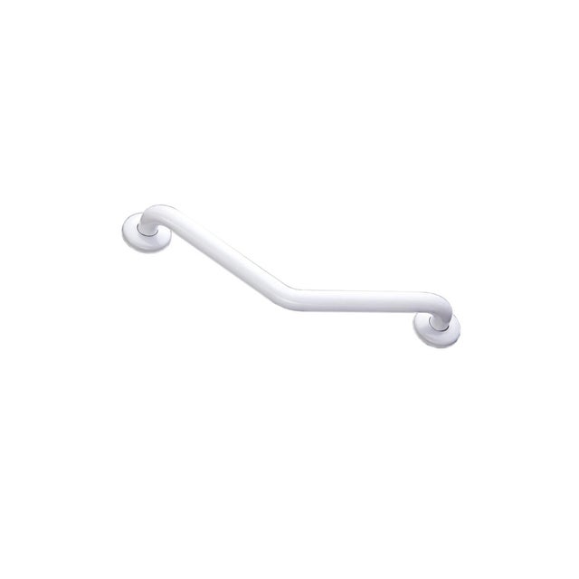 Barre d'appui coudée 135° 26,5 x 26,5 cm acier inoxydable recouvert d'époxy blanc - 01248WH-LS AKW