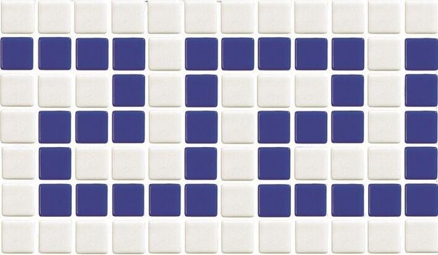 Listel carrelage mural blanc et bleu l.18 x L.31.6 cm - Grecque