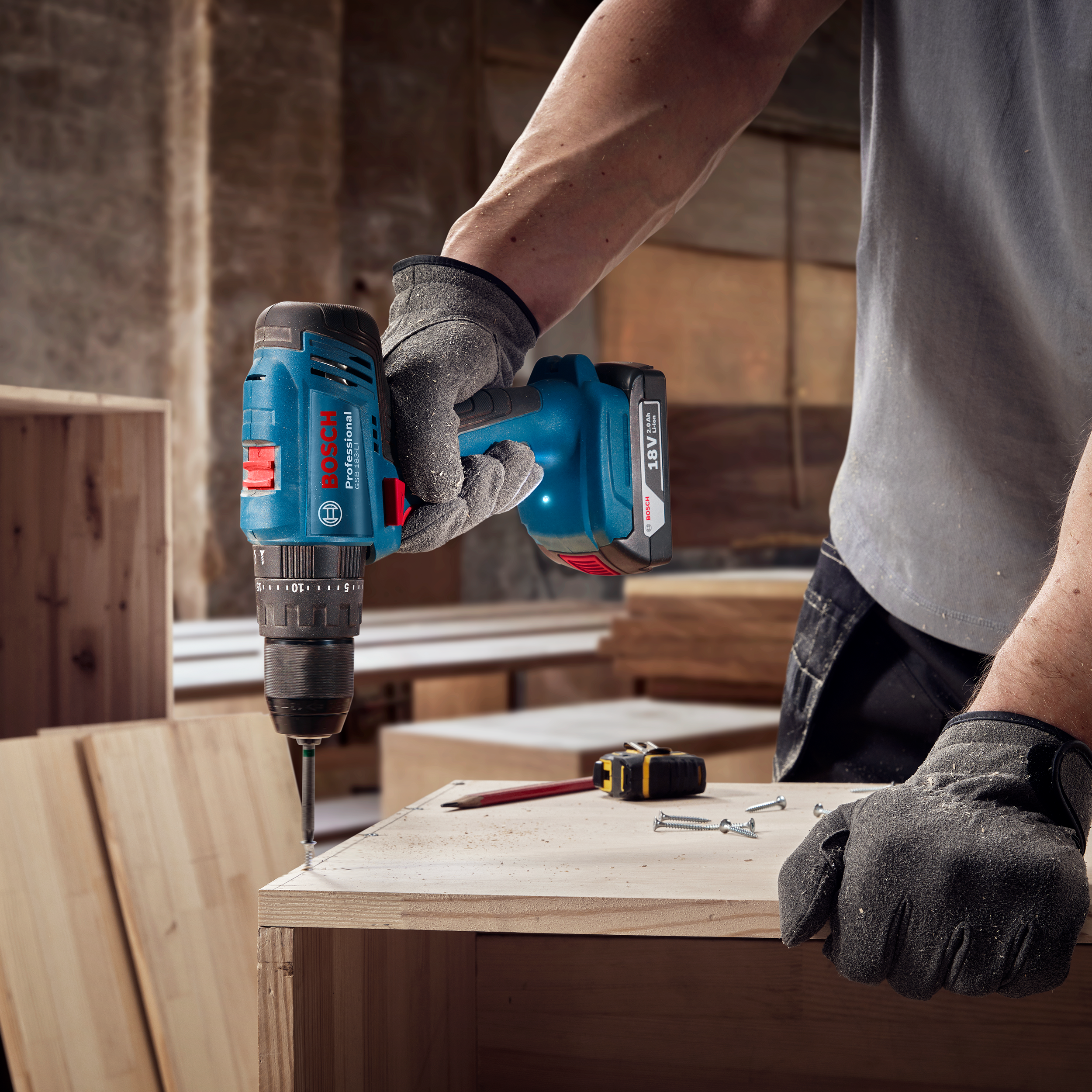 Wiertarko-wkrętarka akumulatorowa 18V 56Nm 2x2Ah GSB183 BOSCH - 4
